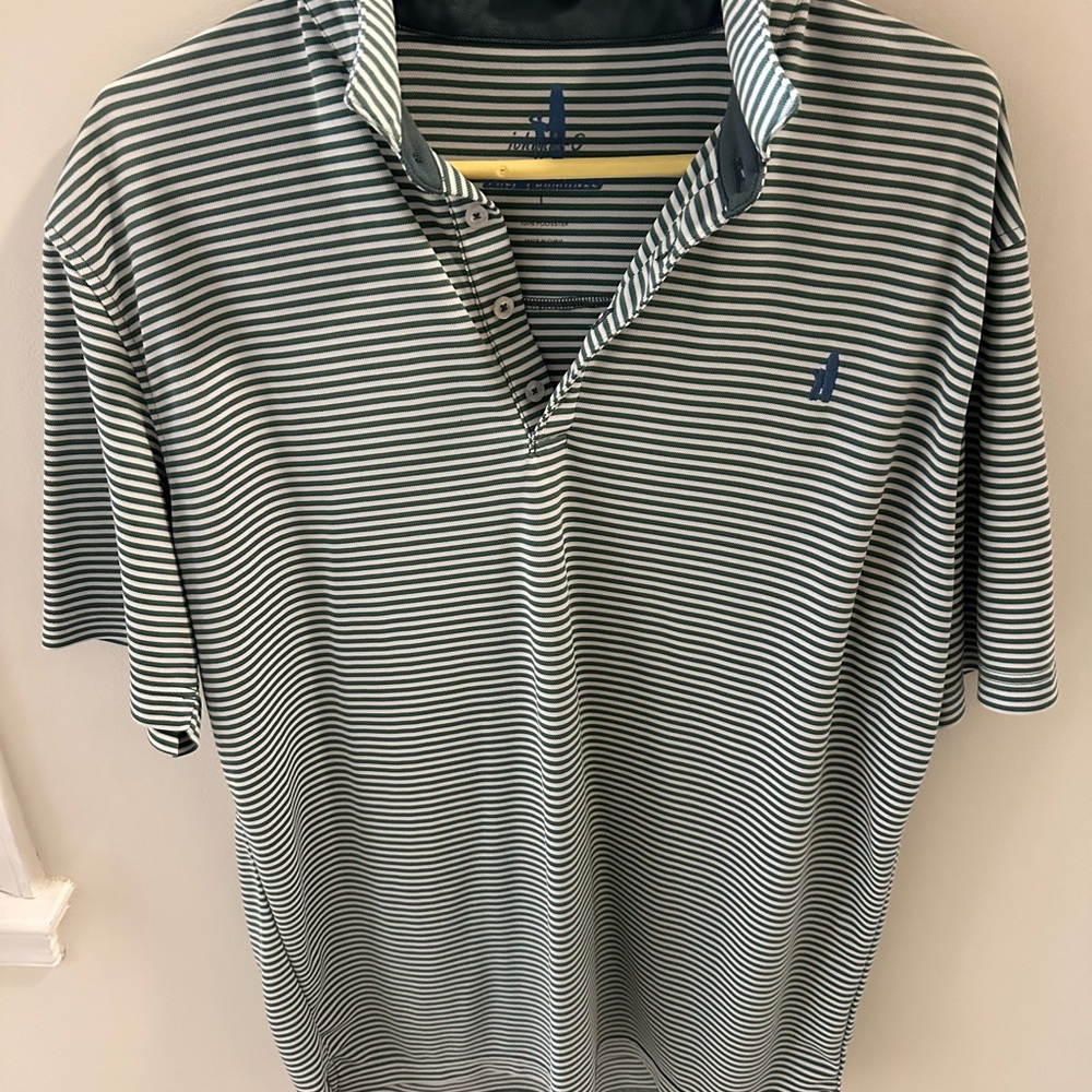 johnnie-O Men's Polo Shirt - Navy and White Stripes